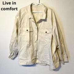 Live in comfort 長袖シャツ アイボリー スナップボタンのサムネイル