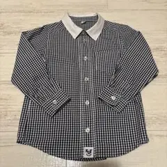子供服　長袖シャツ　120㎝　チェック　ネイビー　キッズアップテンポ