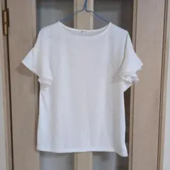 CINEMA CLUB フリル袖 Tシャツ ホワイト Mのサムネイル