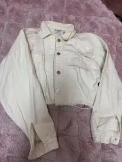 ホワイト デニム クロップドジャケット 美品