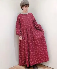 【美品✨】マメクロゴウチ 金木犀ワンピース 花柄 21AW サイズM Mame Kurogouchi(マメ) Osmanthus Motif Embroidery Dress - YAMAROKU