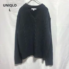ユニクロ ケーブルVネックセーター L JW ANDERSON グレー　a480