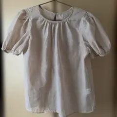 半袖 シアーパフスリーブ ブラウス ⭐︎バックリボン