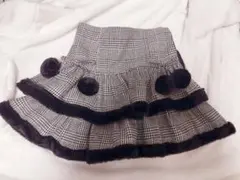 pium ファー付きティアードミニスカート