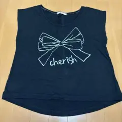 ダズリン　　リボンTシャツ サイズF ブラックのサムネイル