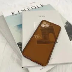 デザインクリアケース/iPhone11promax【ブラウン】