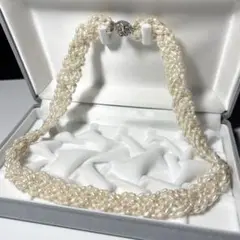 本真珠 ケシパール 6連 ネックレス シルバー刻印3.5mm-3.00mm