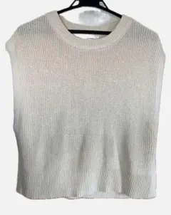 ニコアンドnico and…サイドボタン付きニットベストオフホワイトフリーサイズ