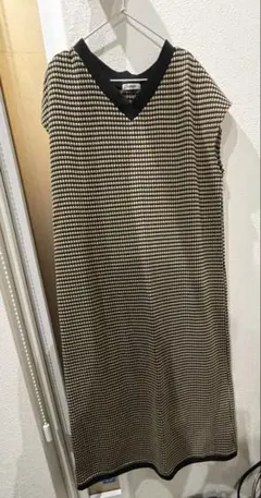 Lantique ノースリーブドット柄ワンピース　サマーニット