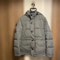 グレー ダウンジャケット フード付き