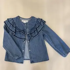 ZARA デニム フリル付き長袖シャツ 116 5-6years