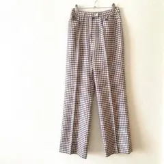 ☆【キャッシング】カジュアルパンツ チェック柄 毛混 裏地有 ポケット69-94