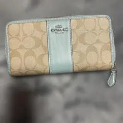 CJ884 COACH 長財布 ライトブルー レザー - メルカリ