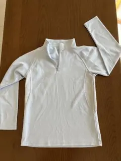 ブルーグレー　ハーフジップ 長袖シャツ