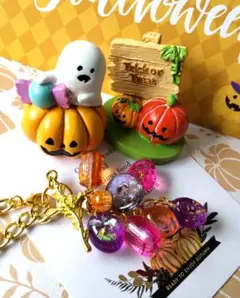 930 ハロウィンカラードロップス風レジンバッグチャーム
