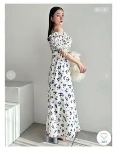 SNIDEL ボリュームラッフルフリルプリントワンピース