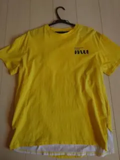 バックオープン 半袖Tシャツ イエロー