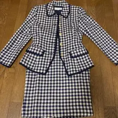 HANAE MORI ツイード　チェック柄 ジャケット　スカート スーツ