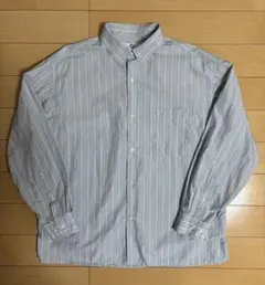 UNIQLO C ブロードオーバーサイズシャツ/ストライプ L ブルー