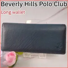 【未使用級】ビバリーヒルズポロクラブ 長財布 メンズ ネイビー 大容量 二つ折りのサムネイル