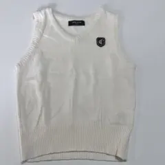 COMME CA ISM ホワイト Vネック ノースリーブベスト