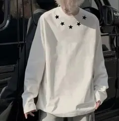 メンズ　長袖Tシャツ　白