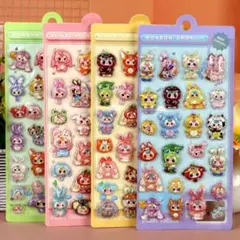 ボンボンドロップシール4枚セット水シールぷくぷくシール　ベイビースリー