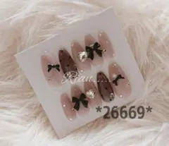 【26669】量産型 韓国 バレリーナ ワンホン ネイルチップ
