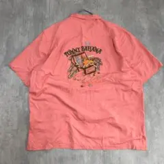O500 トミーバハマ シルクシャツ シルク70% 半袖 2XL 刺繍 アロハのサムネイル