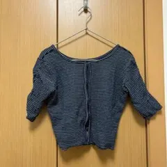 Kastane ボーダー柄 半袖カーディガンのサムネイル