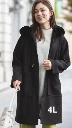 ニッセン　カットソーフード付きジッパーコート　4L