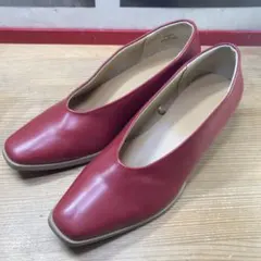 GU ソフトローヒールパンプス レッド