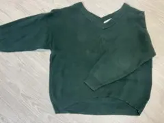 AZUL ダークグリーン Vネック スウェット