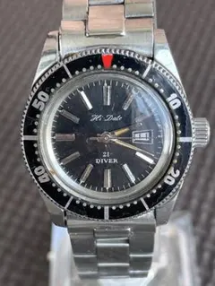 Hi-Date 21 JEWELS レディースダイバー 手巻き Hi-Date 21 JEWELS レディースダイバー 手巻き - メルカリ