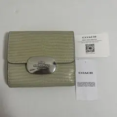 COACH 二つ折り財布 エライザ スモール ウォレット（ペールグリーン）