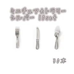 【815】ミニチュア シルバーカトラリー10set 30本