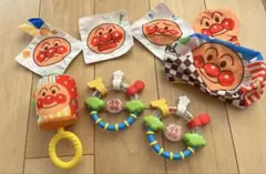 アンパンマン　赤ちゃん　おもちゃ4点　ラトル　歯固め　ティッシュ遊び　ぬいぐるみ