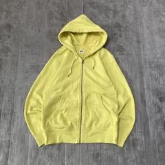 old uniqlo zip up hoodie yellow y2k