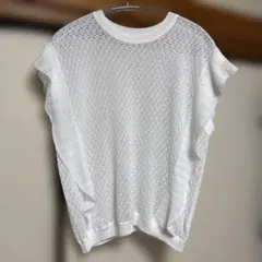 【FONTANAGRANDE】ホワイト レース フレンチスリーブ ニットのサムネイル