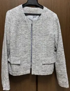 ノーカラージャケット グレー系