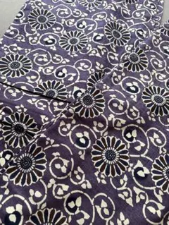 紬　小紋　紫　型染め