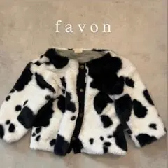 favon バースデイ 牛柄 アニマル ふわふわ ジャケット アウター