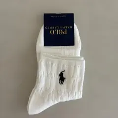 POLO RALPH LAUREN ケーブル編みソックス ホワイトのサムネイル