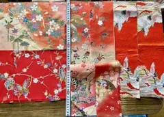 友禅着物生地　金彩ハギレ8枚セット　　　ハンドメイド生地　吊るし飾り吊るし雛