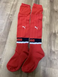 PUMA レッド ストライプ ソックス　ヒットユニオン製　25ー27