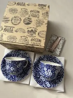 【新品未使用】専用箱付き　ブルーキャリコ カップ&ソーサー　メルカリ便　新品