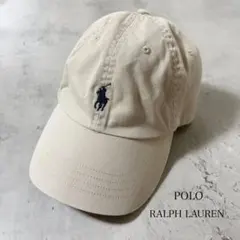 【人気】ポロラルフローレン キャップ ベージュ チノ ワンポイント刺繍