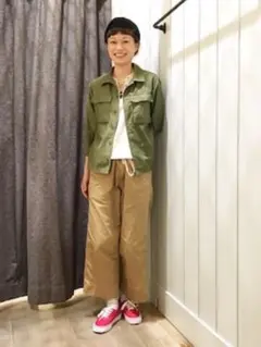 BEAMS BOY チノワイドイージーパンツ 大人気！ 定番 ベージュ綿フリー