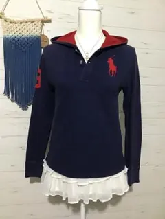 レア★ラルフローレン★Y2K ビッグポニー ポロシャツ ネイビー パーカー