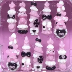 ❤︎現品❤︎ 量産型 地雷系 平成女児 ゴテゴテ ネイルチップ ウィッシュコア 姫系